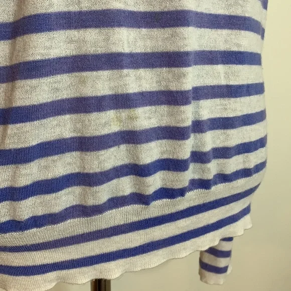 EQUIPMENT FEMME Wool Cashmere Blend Blue Striped Thin Sweater M - Picture 3 of 8